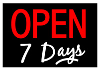 Open 7 days